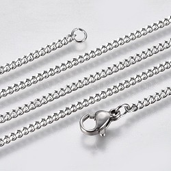 Collares de cadena de bordillo de 304 acero inoxidable, con cierre de pinza, color acero inoxidable, 23.62 pulgada (60 cm)