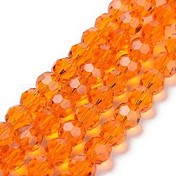 Имитация австрийских кристаллов, класс AAA, граненые круглые, темно-оранжевый, 12 мм, отверстие : 0.9~1 мм, около 33 шт / нитка, 15.7 дюйм
