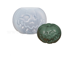 Diy halloween kürbis jack-o'-laterne kerze silikonformen, zur Herstellung von Duftkerzen, weiß, 5.3x7.8x7.5 cm, Innendurchmesser: 4.7 cm