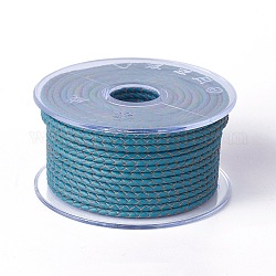 編み紐  革のアクセサリーコード  ジュエリーDIY製版材料  ミディアムターコイズ  3mm  約54.68ヤード（50m）/ロール