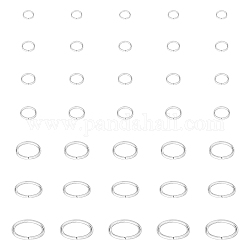 Unicraftale 3-10 mm 7 tamaños anillos de saltos ovalados 18-24 calibre anillos conectores cerrados pero sin soldar anillos de joyería de acero inoxidable conectores para hacer joyas de diy color acero inoxidable