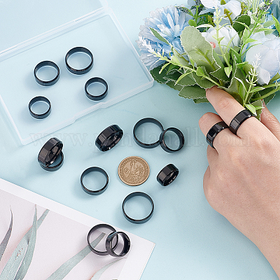 16 шт. набор из двух простых колец из нержавеющей стали для женщин RJEW-UN0002-58-1