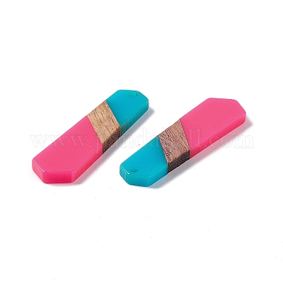 Подвески из непрозрачной смолы и ореха RESI-M027-06G-1