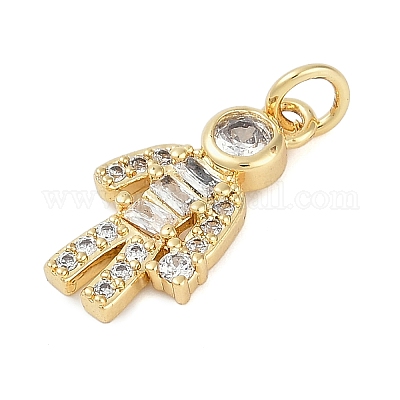 Подвеска из латуни с микропаве из кубического циркония KK-H509-38G-02-1