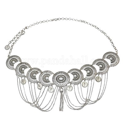 Цепочка из сплава с кристаллами и стразами в этническом стиле с кисточками на талию и живот для танцовщицы FS-WG3C509-02-1