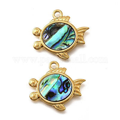 Подвески из натуральной ракушки пауа из нержавеющей стали 304 STAS-C122-21E-01G-1