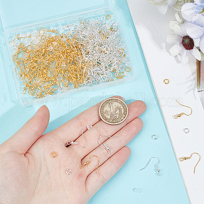 200 шт. 2 цветных латунных крючка для серег KK-SP0001-43-1