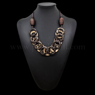 Кокосовые кольца и деревянные ожерелья-нагрудники для женщин FS-WG9909F-02-1