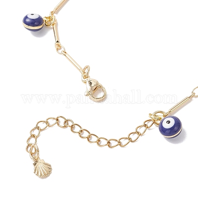 Браслеты с подвесками из латуни и эмали BJEW-JB12308-1