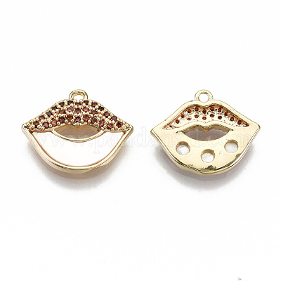 Кулоны из латуни с прозрачным фианитом KK-N231-169B-NF-1