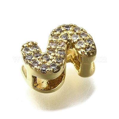 Латунные микро-паве кубические цирконии буквы многорядные звенья KK-D295-32G-19-1