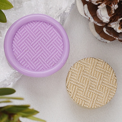 Текстура тема круглая латунная головка штампа AJEW-M036-06O-G-1