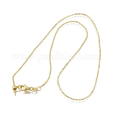 Ожерелья из латунных звеньев-колонн толщиной 1 мм NJEW-M108-14G-1