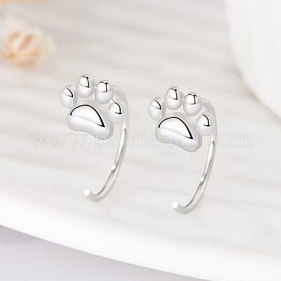 Милые и симпатичные серьги-гвоздики из стерлингового серебра s925 с принтом кошачьей лапки KS0788-1