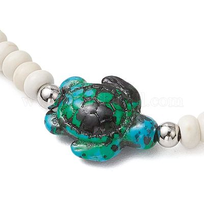 Браслеты из кокосовых бусин с морскими черепахами и морскими звездами BJEW-JB11882-1