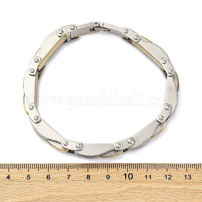 Браслеты из нержавеющей стали 304 с цепочкой для женщин и мужчин BJEW-R018-06GP-1