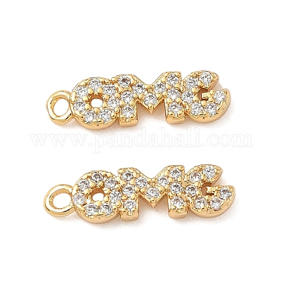 Латунные микропаве прозрачные подвески с фианитом KK-B160-10G-1