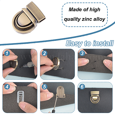 亜鉛合金製バッグタックロック留め具 財布の親指プレス閉鎖 ミックス