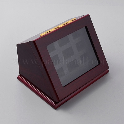 Коробка-витрина с деревянными чемпионскими кольцами на 9 слот&nbsp;CON-WH0086-074-1