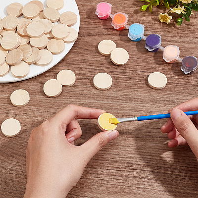 50шт кабошоны из неокрашенного дерева WOOD-WH0125-09C-1