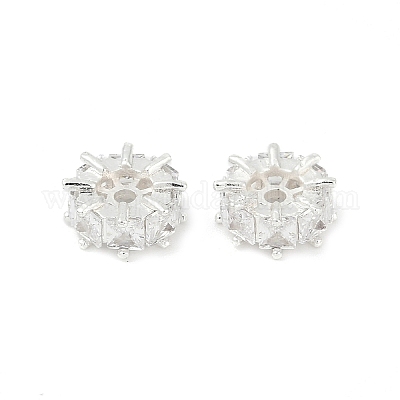 Латунные микро проложить кубического циркония бусы KK-H202-10S-1