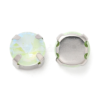 Мокко флуоресцентный(ми) плоский круглый пришитый страз GGLA-M006-02B-P02-1