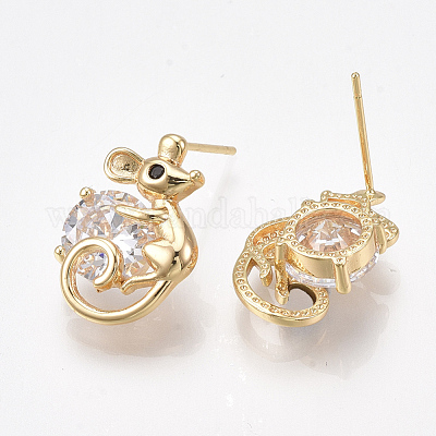 Латунь серьги KK-T038-497G-1