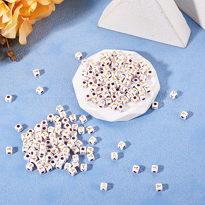 Непрозрачные акриловые бусины MACR-TAG0001-07Y-1