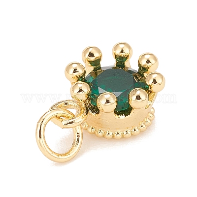 Подвески из прозрачного кубического циркония с инкрустацией из латуни KK-A161-34G-C-1