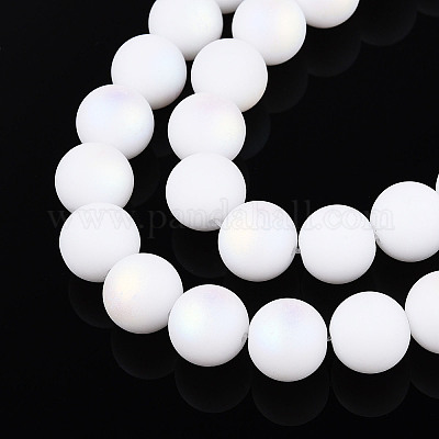 Нити из матовых непрозрачных стеклянных бусин GLAA-T032-P10mm-MBB02-1