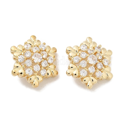 Стойка покрытие латунные микропаве прозрачные кубические циркониевые кнопки KK-K293-11G-1