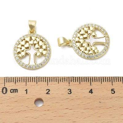 Латунные микро проложить кубического циркония подвески KK-D384-06G-03-1