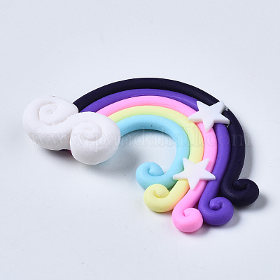 Кабошоны из полимерной глины ручной работы PORC-TD001-39B-1