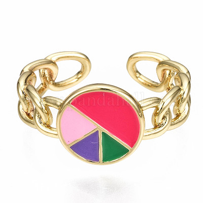 Манжеты из латуни с эмалью RJEW-N035-004-NF-1