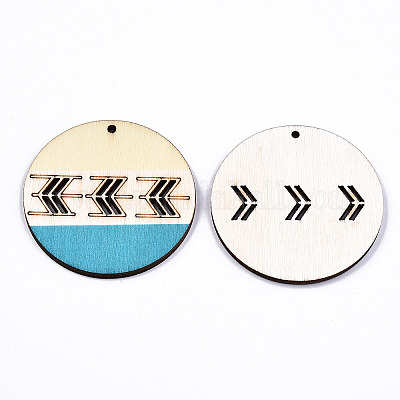 Кулоны из натурального тополя с принтом WOOD-S045-130-1