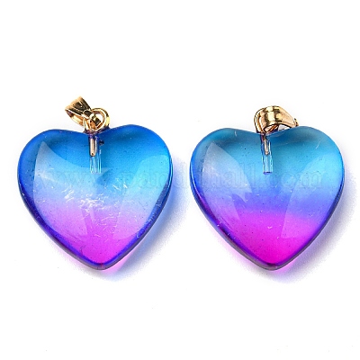 Двухцветные стеклянные подвески GLAA-N035-016-C02-1