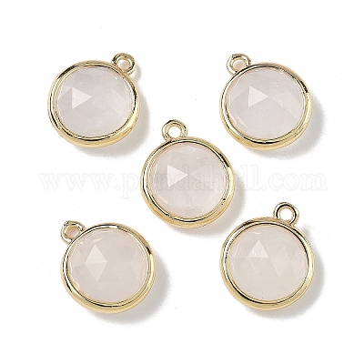Плоские круглые подвески из натурального кварцевого кристалла с огранкой G-U028-03G-05-1