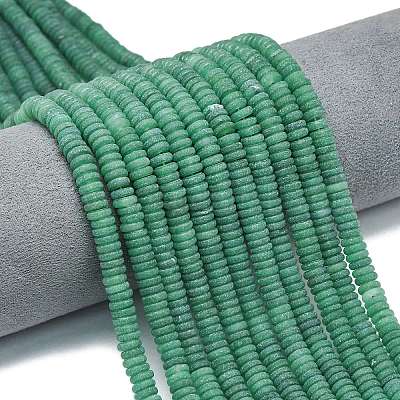 Нити бусин из натурального зеленого авантюрина с эффектом матирования G-K389-C31-01A-1