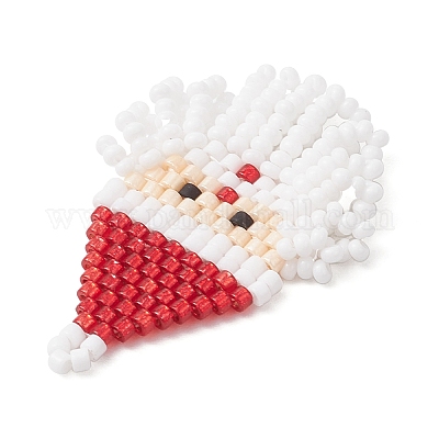 Подвески Санта-Клауса из стеклянных бус PALLOY-MZ00828-02-1