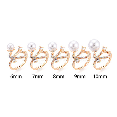 Изогнутая форма латунный микропаве прозрачный кубический цирконий регулируемые настройки кольца KK-T076-46G-1