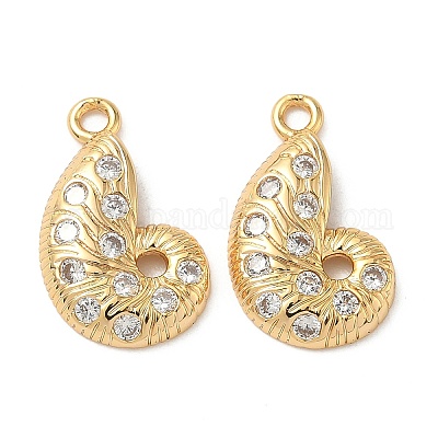 Подвески из прозрачных кубических цирконий с микропаве из океанической латуни KK-B160-42G-03-1