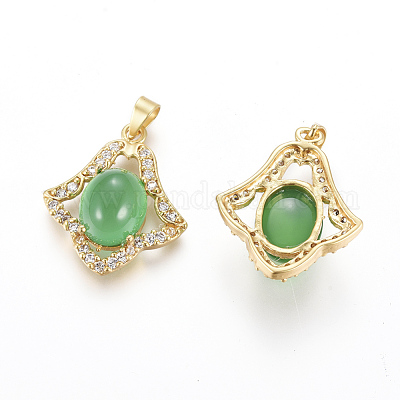Латунные микро проложить кубического циркония подвески KK-G386-01MG-1