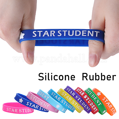 LIUJZZJ 10 Pezzi di Braccialetti di Gomma Braccialetti in Silicone Accessori per Feste 10 Colori