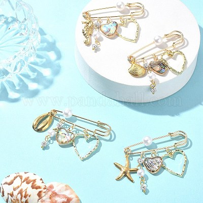 Сердце с подвеской в виде морского конька/ракушки/морской звезды JEWB-BR00121-1