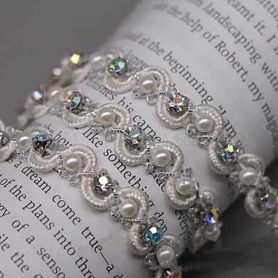 Волнистая кружевная лента из полиэстера&nbsp;OCOR-WH0091-49B-1