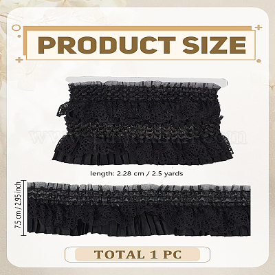 2.5 ярд атласной эластичной плиссированной кружевной отделки&nbsp;OCOR-LP0003-29B-1