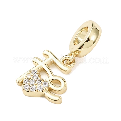 Латунь микропаве прозрачный кубический цирконий европейские подвески с подвесками KK-B159-06G-1