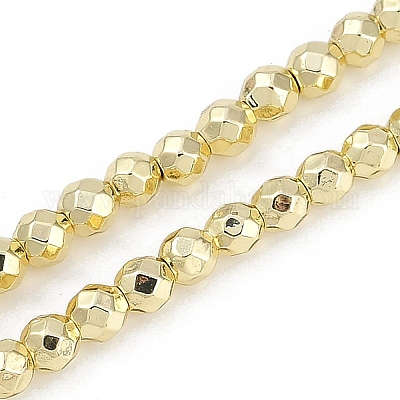 Нити синтетических немагнитных гематитовых бусин с гальваническим покрытием G-H072-A01-01E-1