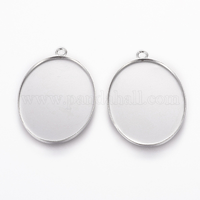 Подвеска-кабошон из нержавеющей стали 304 STAS-L195-10A-1