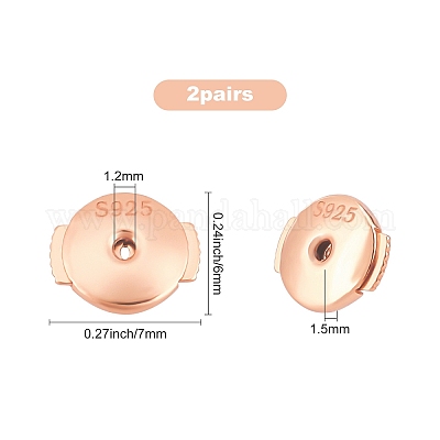 2 пара серебряных гаек для ушей STER-CN0001-07A-1